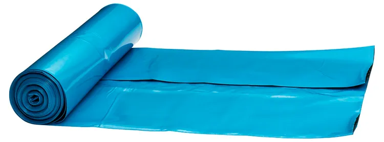 PE säck K3 125 L 750x1150mm 50my, blå/svart 150st/krt *