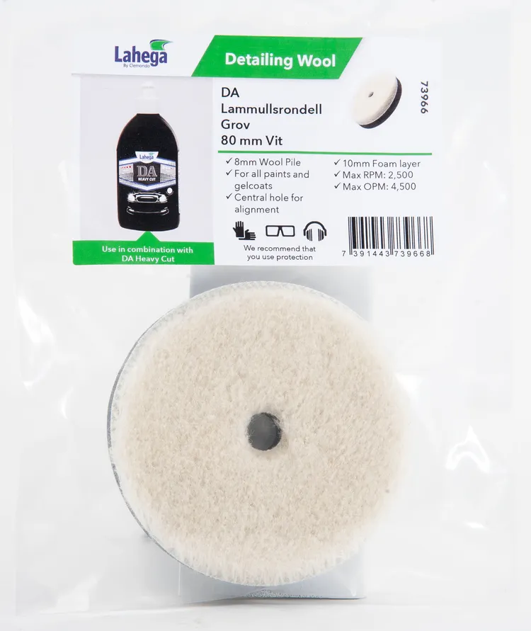 DA Lammullsrondell Grov 80 mm Vit